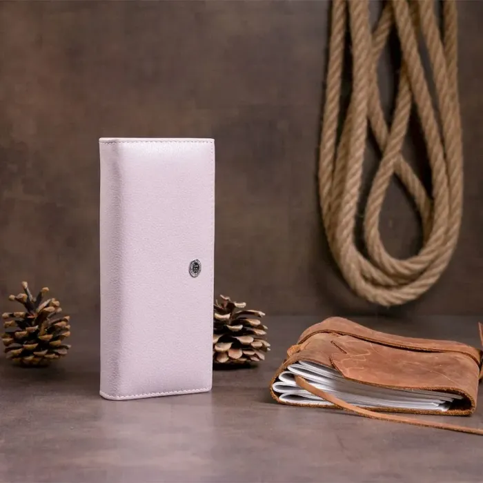 Гаманець на магнітах із клапаном жіночий ST Leather 19242 Ліловий