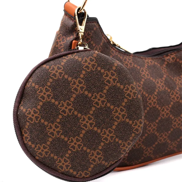 Жіноча сумка у формі півмісяця з екошкіри Vintage 15145 Коричневий