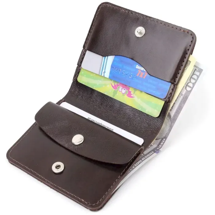 Стильное кожаное портмоне для мужчин Shvigel 16610 Коричневый