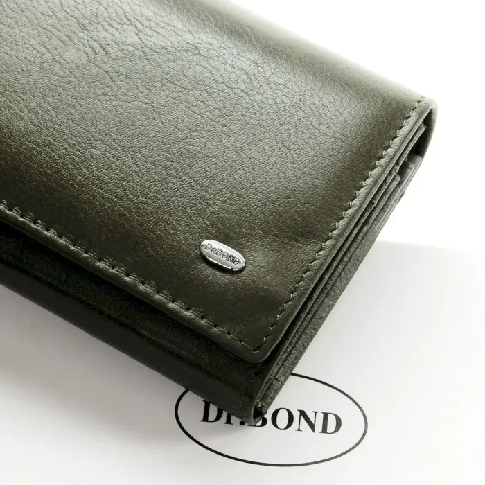 Жіночий гаманець Classic шкіряний Dr.Bond W1-V dark-green