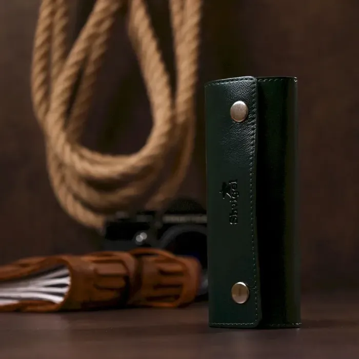 Сучасна шкіряна ключниця Shvigel 16531 Зелений