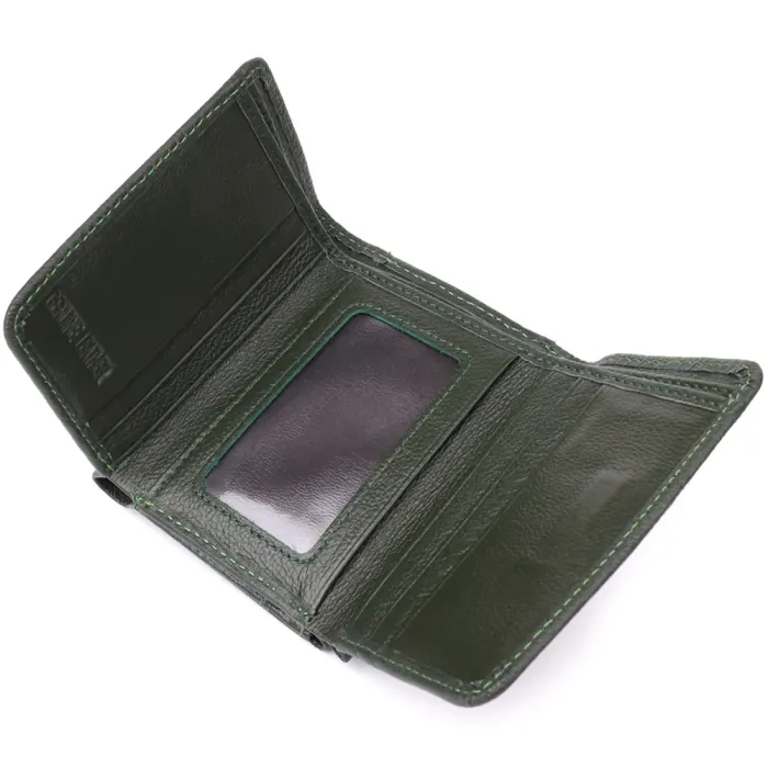 Жіночий гаманець компактного розміру з натуральної шкіри ST Leather 23072 Зелений