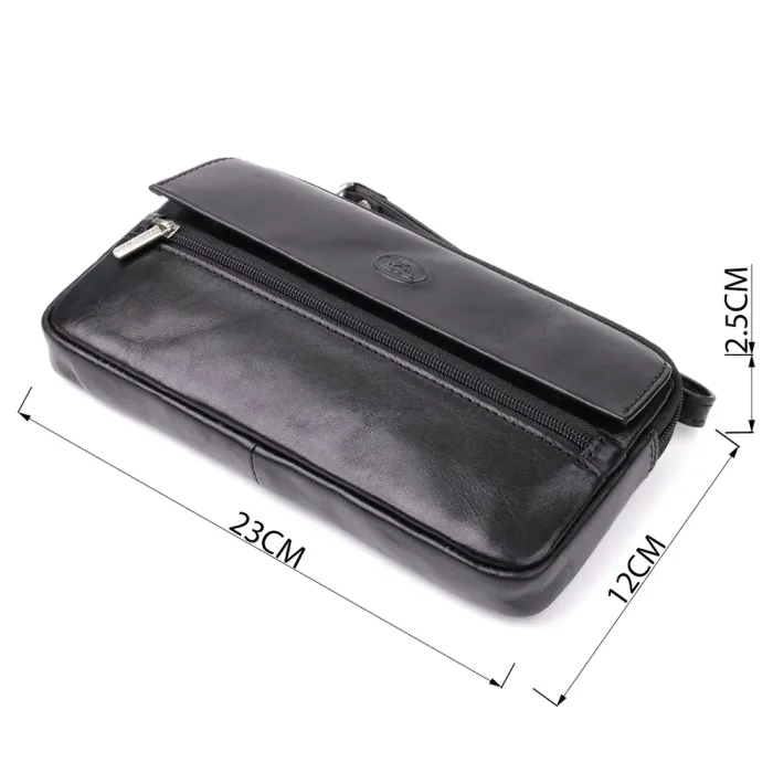 Місткий чоловічий клатч з гладкої натуральної шкіри Tony Perotti 20858_1 (9405 nero) Чорний