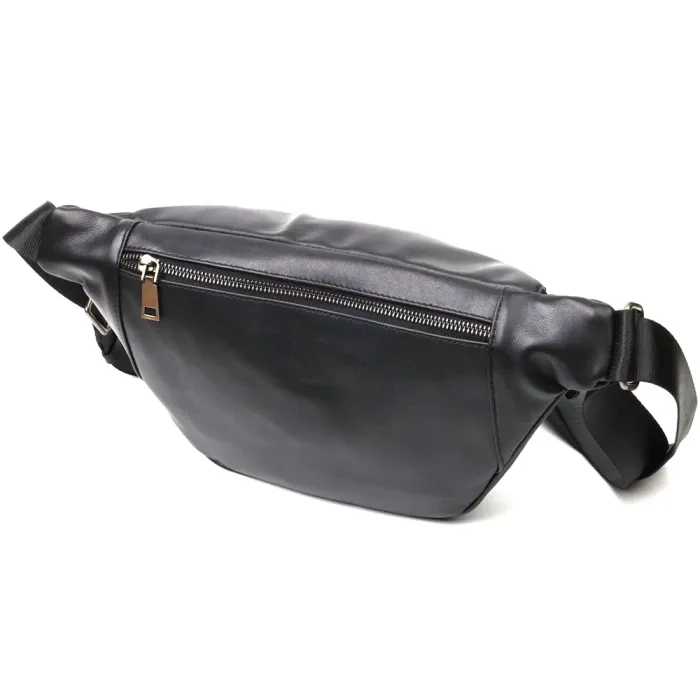 Унікальна чоловіча сумка через плече із натуральної шкіри SHVIGEL 15012 Чорна