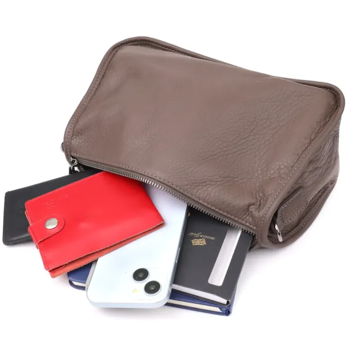 Практична жіноча сумка на плече із натуральної шкіри Vintage 23003 Коричневий