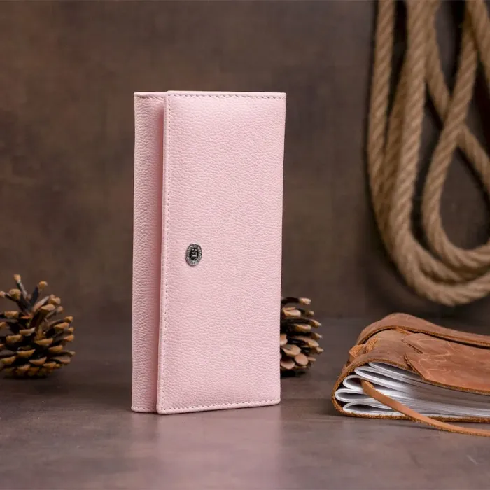 Гаманець на магнітах із клапаном жіночий ST Leather 19245 Рожевий