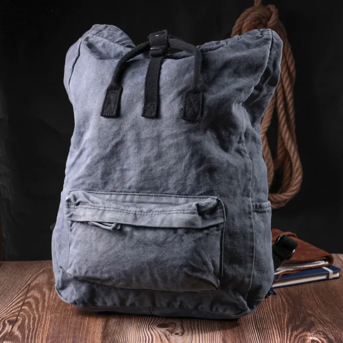 Модний міський рюкзак-мішок унісекс із щільного текстилю Vintage 15076 Сірий