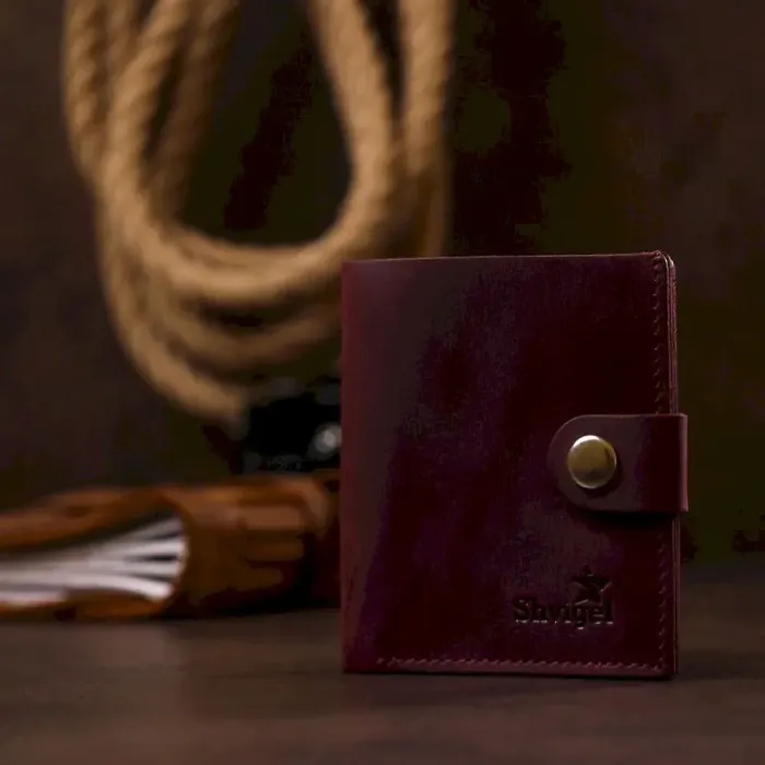 Жіноче матове шкіряне портмоне Shvigel 16478 Вишневий