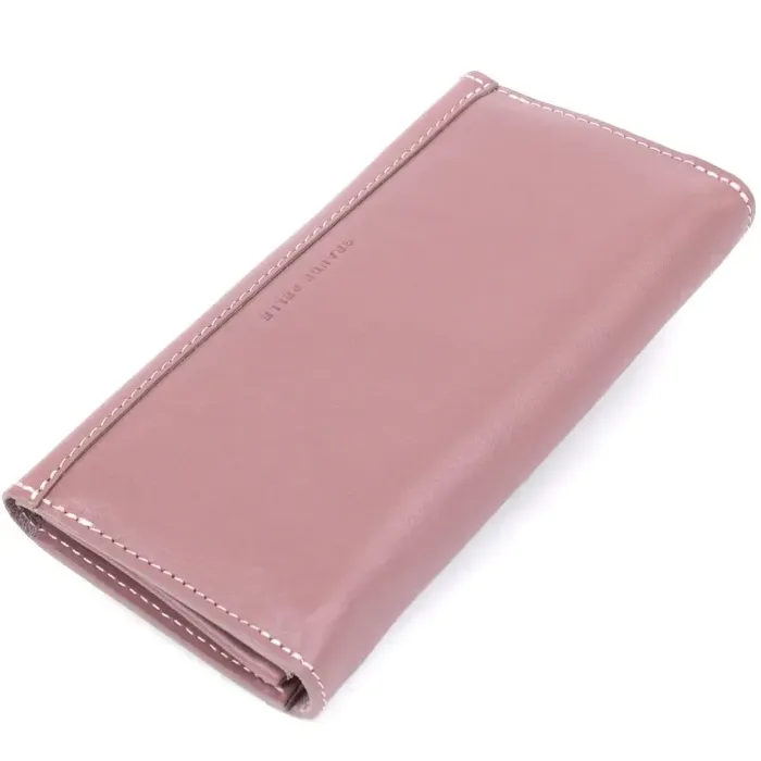 Чудовий шкіряний жіночий гаманець Grande Pelle 11577 Рожевий