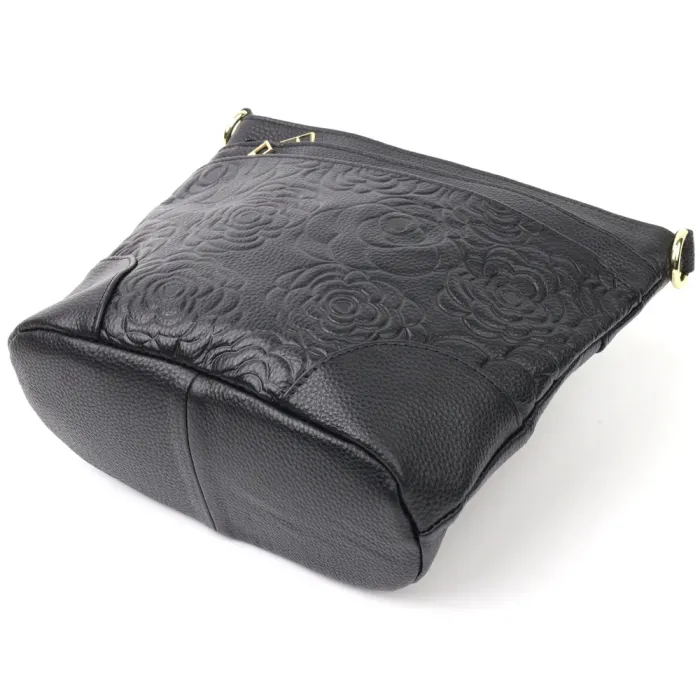 Красива жіноча сумка на плече Vintage 15002 шкіряна Чорний