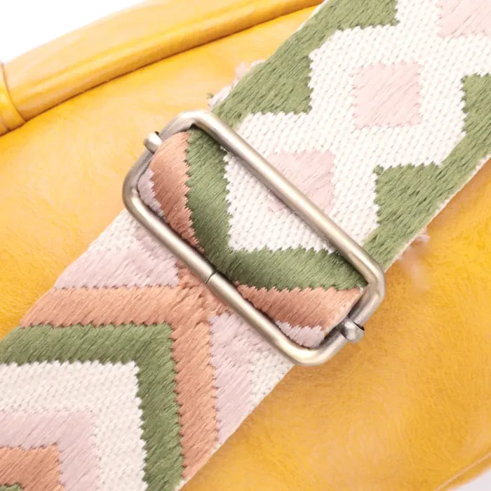 Зручна жіноча слінг сумка через плече з екошкіри Vintage 15118 Жовтий