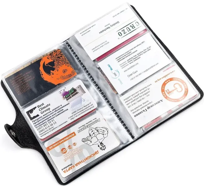 Візитниця велика Shvigel 13905 шкіряна Чорна