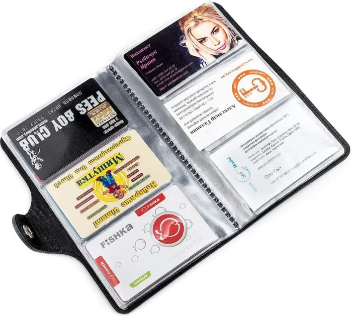 Візитниця велика Shvigel 13906 шкіряна Синя