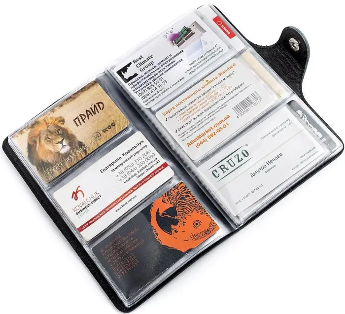 Візитниця велика Shvigel 13906 шкіряна Синя