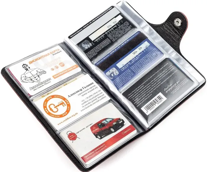 Візитниця велика Shvigel 13907 шкіряна Червона