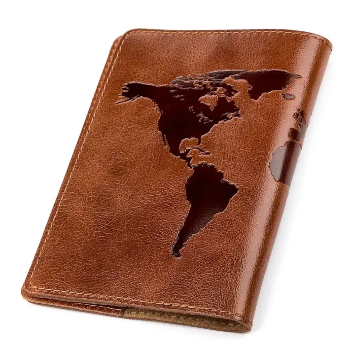 Обкладинка на паспорт Shvigel 13919 Коричнева шкіряна