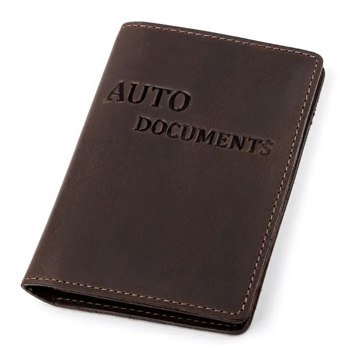 Обложка для автодокументов Shvigel 13922 кожаная Коричневая