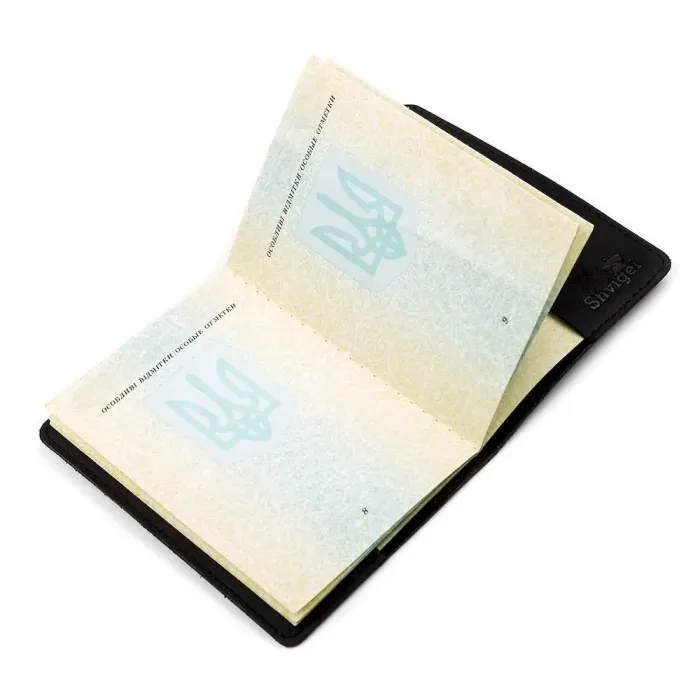 Обкладинка на паспорт Shvigel 13931 Чорна шкіряна