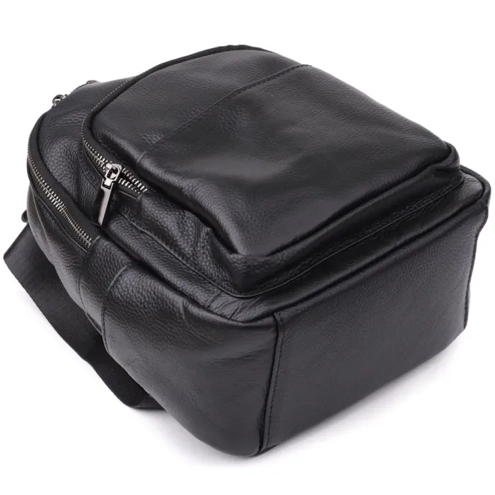 Лаконічний жіночий рюкзак з натуральної шкіри Vintage 23062 Чорний