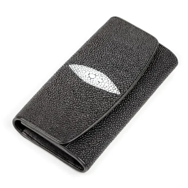 Гаманець STINGRAY LEATHER 18000 із натуральної шкіри морського ската Чорний