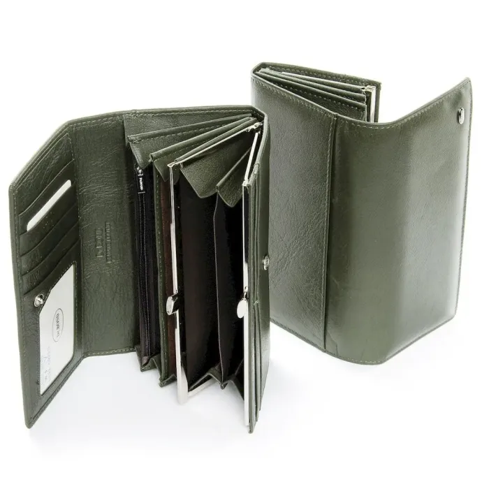 Жіночий гаманець Classic шкіряний Dr.Bond W1-V dark-green