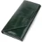 Добротний гаманець у два складення з натуральної гладкої шкіри GRANDE PELLE 22945 Зелений