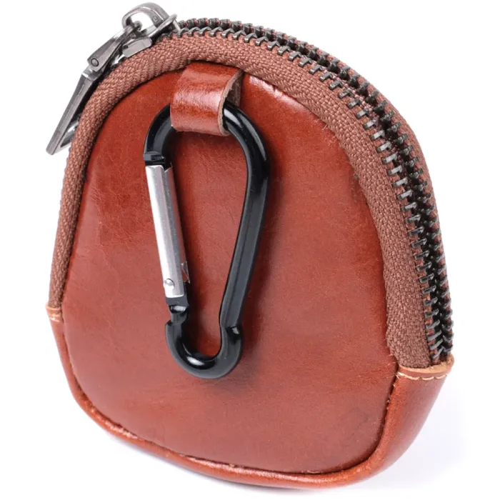 Компактний гаманець для монет із натуральної шкіри Vintage 15080 Коричневий