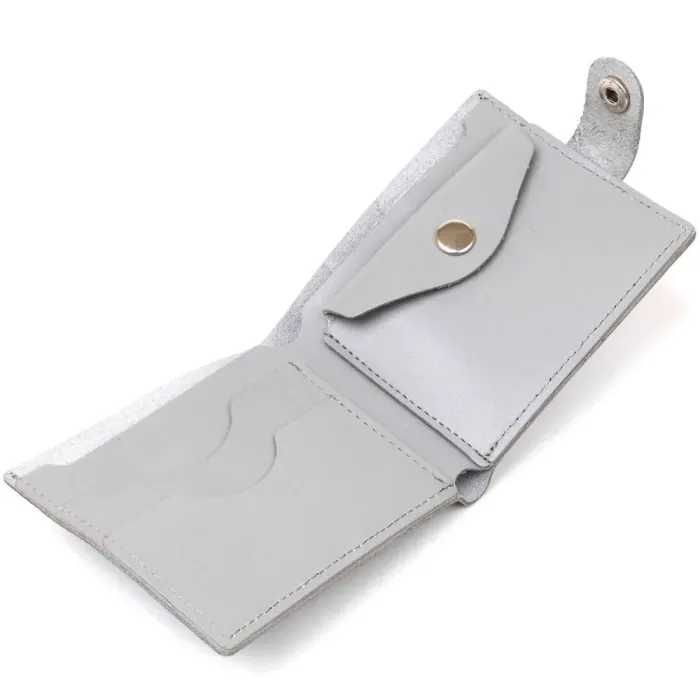 Кожаное небольшое портмоне Shvigel 16451 Серый