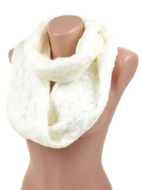 Шарф Жіночий Осінь-Зима шерсть M0429 white Хомут