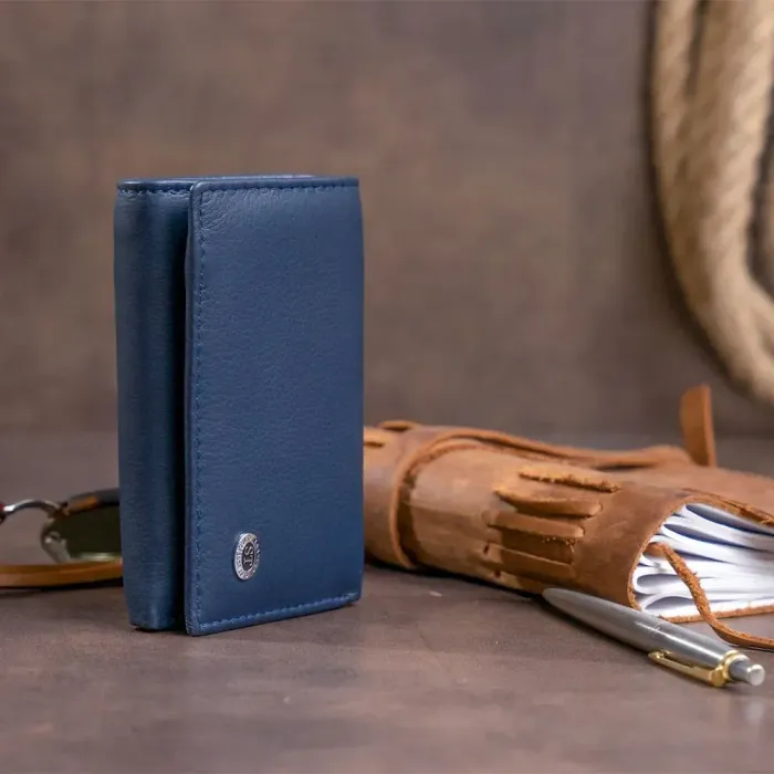 Горизонтальное портмоне из кожи унисекс на магните ST Leather 19336 Темно-синее