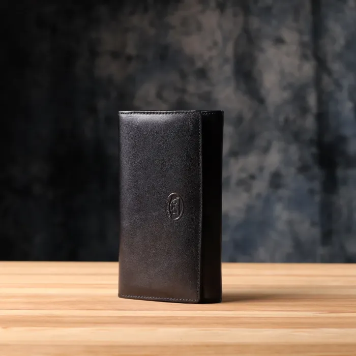 Стильний жіночий горизонтальний гаманець із глянсової натуральної шкіри Tony Perotti 20884_1 (1073 nero) Чорний