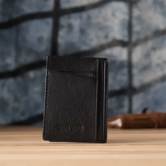 Чоловічий гаманець для карток із натуральної шкіри ST Leather 23091 Чорний