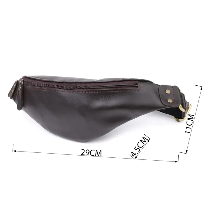 Бананка для чоловіків з гладкої натуральної шкіри Shvigel 23135 Коричневий