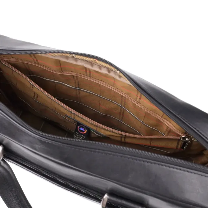 Місткий чоловічий портфель з відділенням для ноутбука з гладкої натуральної шкіри Tony Perotti 20859_1 (9637-38 nero) Чорний