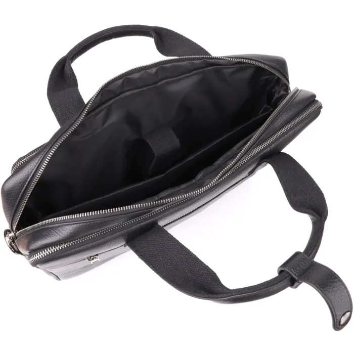 Місткий портфель для чоловіків з натуральної шкіри Vintage 23043 Чорний