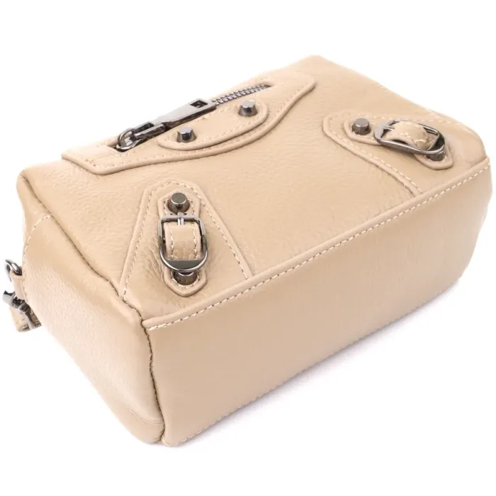 Компактна сумка для жінок з натуральної шкіри Vintage 22924 Бежевий