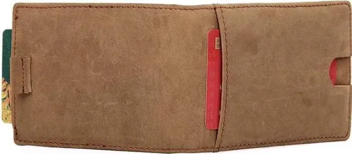 Затискач для грошей Vintage 14532 з натуральної шкіри Коричневий