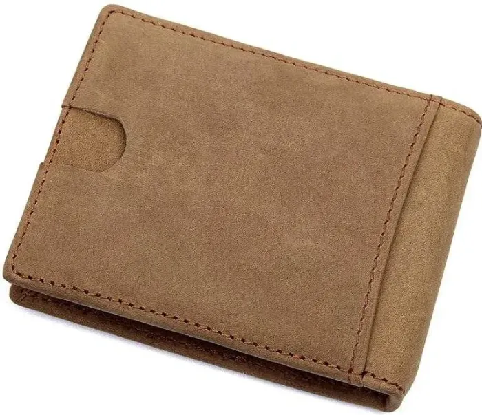 Затискач для грошей Vintage 14532 з натуральної шкіри Коричневий