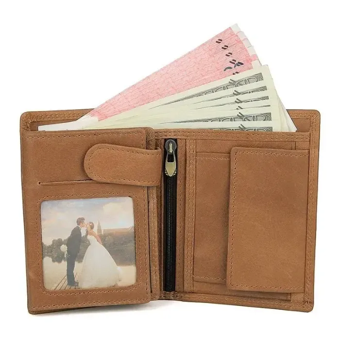 Портмоне чоловіче Vintage 14533 з натуральної шкіри Коричневе