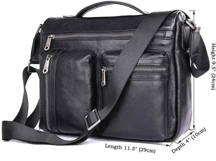 Сумка чоловіча Vintage 14556 із натуральної шкіри Чорна