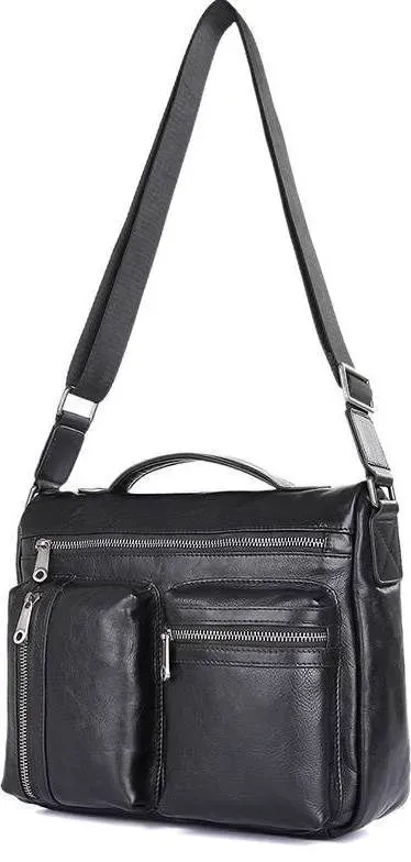 Сумка чоловіча Vintage 14556 із натуральної шкіри Чорна