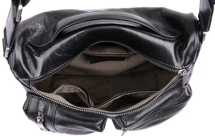 Сумка чоловіча Vintage 14556 із натуральної шкіри Чорна