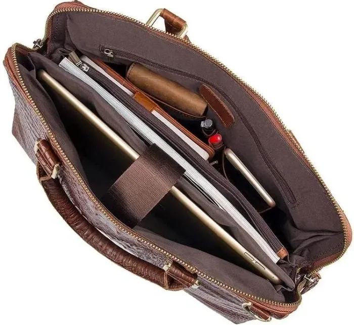 Сумка чоловіча Vintage 14557 із натуральної шкіри Коричнева