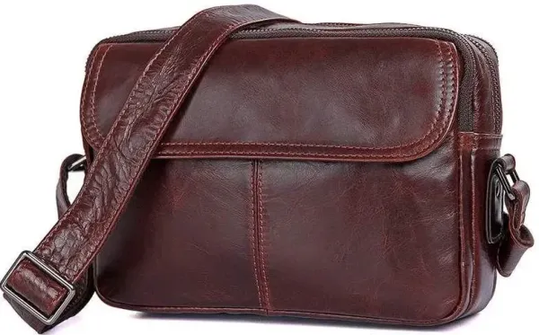 Сумка чоловіча Vintage 14558 із натуральної шкіри Коричнева