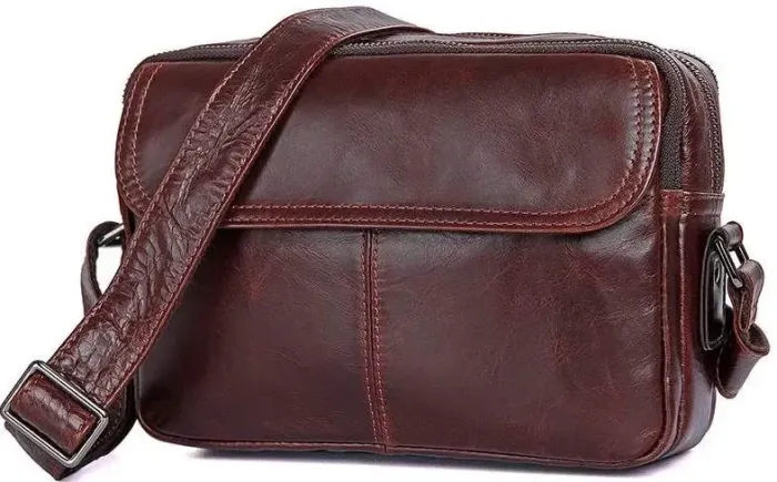 Сумка чоловіча Vintage 14558 із натуральної шкіри Коричнева
