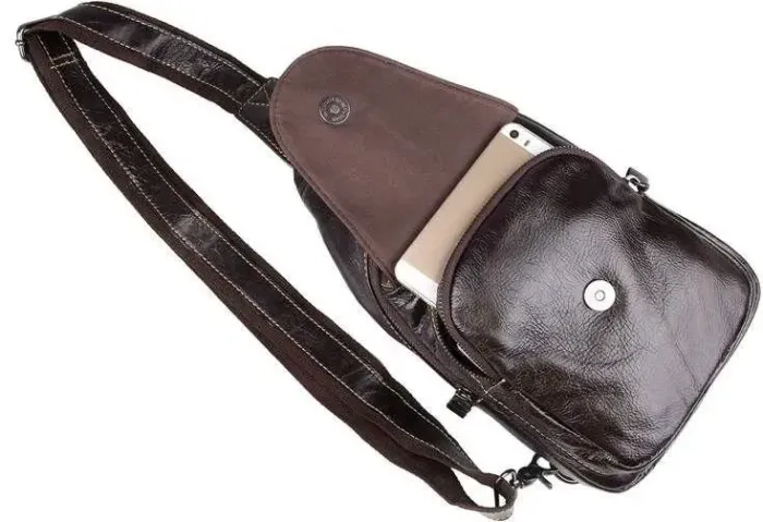 Сумка чоловіча Vintage 14559 із натуральної шкіри Коричнева
