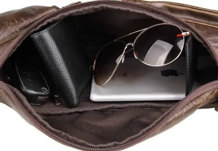 Сумка чоловіча Vintage 14560 із натуральної шкіри Коричнева