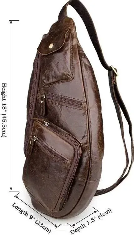 Сумка чоловіча Vintage 14560 із натуральної шкіри Коричнева