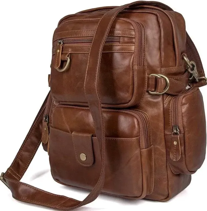 Сумка чоловіча Vintage 14561 із натуральної шкіри Коричнева