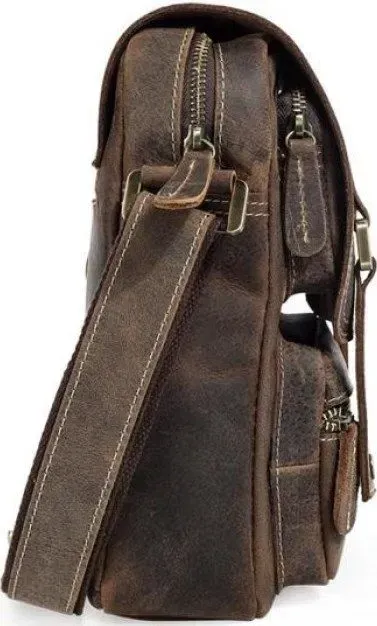Сумка месенджер Vintage 14572 шкіряна Коричнева